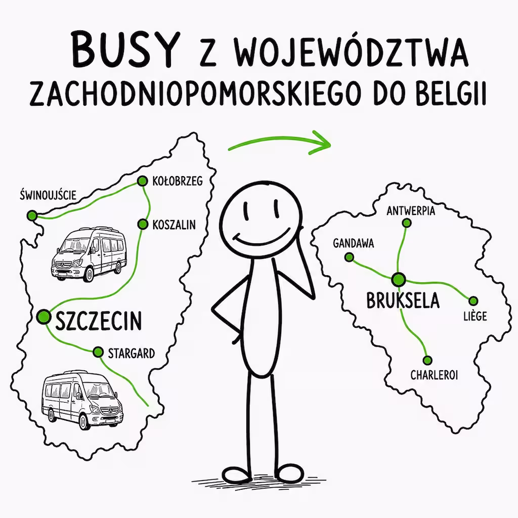 Busy do Belgii z Zachodniopomorskiego